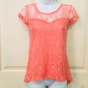 Coral lace top
